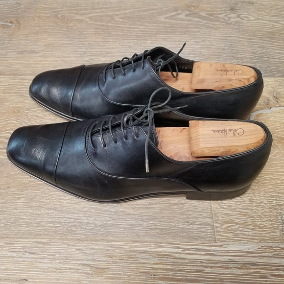 SALVATORE FERRAGAMO Black Leather Oxford Lace Up Mens SZ EU 8 US 9 main image 3